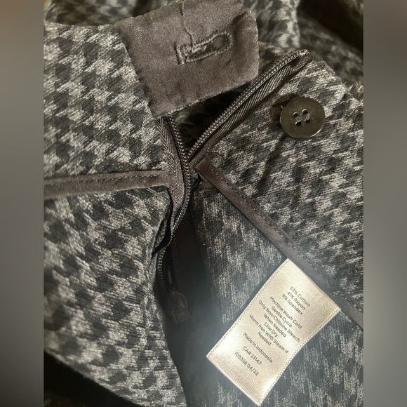 TALBOTS CHATHAM ANKLE PANT TROUSERS BLACK GRAY HOUNDSTOOTH PRINT SZ 16 - Picture 8 of 8